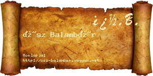 Ősz Balambér névjegykártya